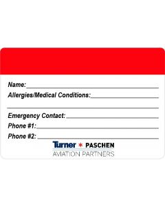 Turner PASCHEN Emergency Medical Info Stickers