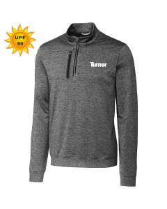 Cutter & Buck Mens Stealth Heathered Quarter-Zip Pullover